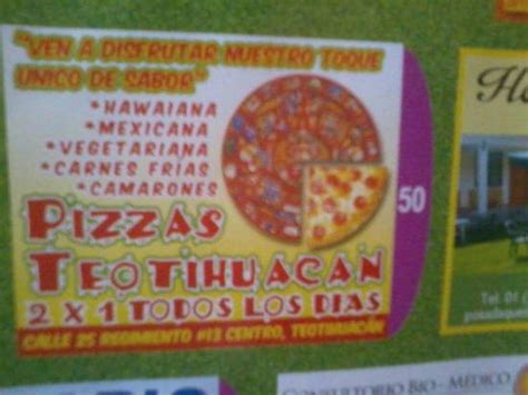 Carta De Teotihuacan Pizzas San Juan Teotihuacan De Arista