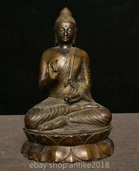 Tibet Buddhismus Fane Bronze Kupfer Shakyamuni Amitabha Buddha Lotus