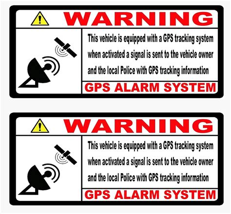 2 X Gps Tracking Security Self Adhesive Backed Stickers 80 Mm X 35mm