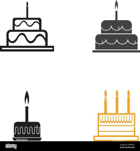 Birthday Cake Icon Vector Design Template Stock Vector Image And Art Alamy