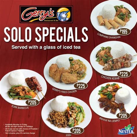 Gerrys Grill Solo Specials Promo 2019 Proud Kuripot