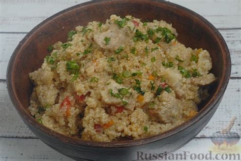 Рецепт: Ячневая каша с мясом и овощами на RussianFood.com