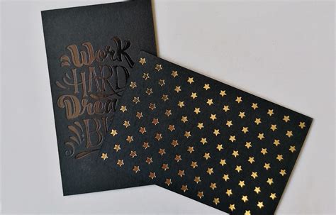 Hot Foil on 1mm black paper - offsetcards.com