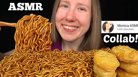 Asmr Black Bean Fire Noodles Chicken Nuggets Mukbang Monica Asmr