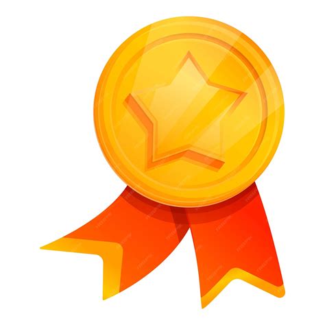 Значок награды золотой медали Мультфильм векторной иконки награды ...