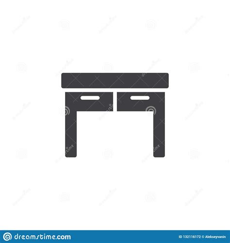 Office Table Vector Icon Stock Vector Illustration Of Table 132116172