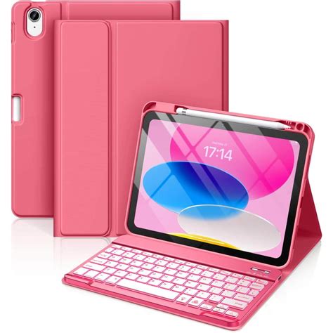 Funbiz Ipad 10th Generation Case With Keyboard 7 Colors Backlit Wireless Detachable Folio