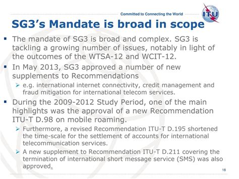 ITU-T Study Group 3 General overview of SG3 and its Regional Groups ...