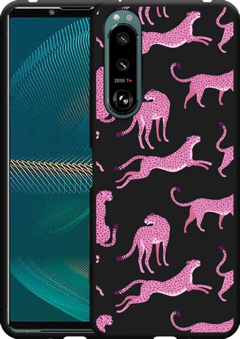 Sony Xperia Iii Hoesje Zwart Roze Cheeta S Designed By Cazy Bol