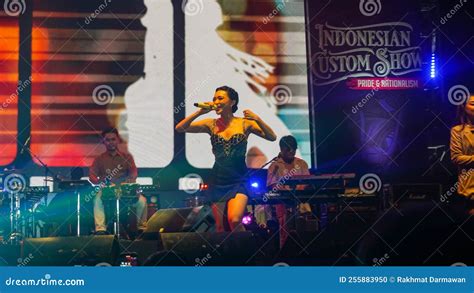 Wika Salim a Dangdut Singer from Indonesia on the Stage during Indonesia Custom Show Event ...