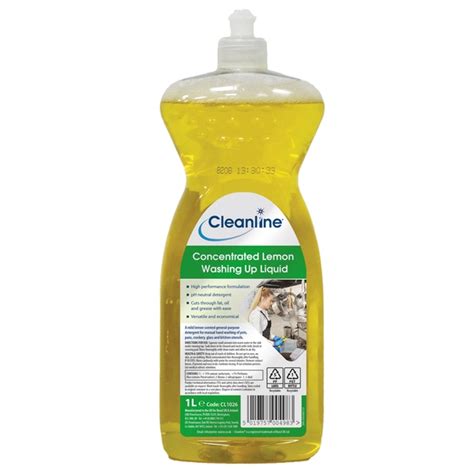 Cleanline Concentrated Lemon Washing Up Liquid 1 Litre Case 12