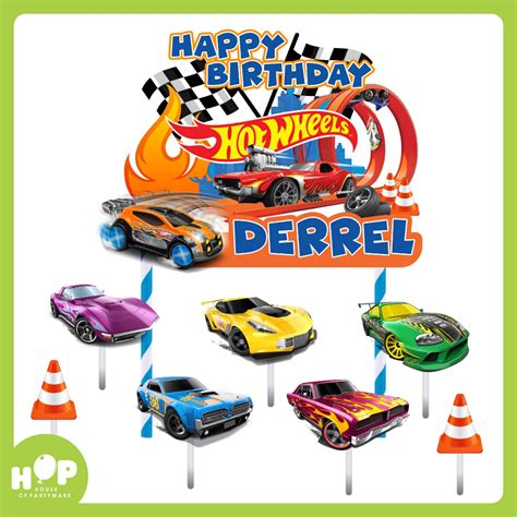 Jual Cake Topper Hot Wheels Custom Nama Hiasan Kue Ulang Tahun Shopee Indonesia