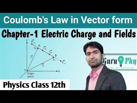 Vector Form Of Coulomb S Law Physics Class Th Chapter Lecture