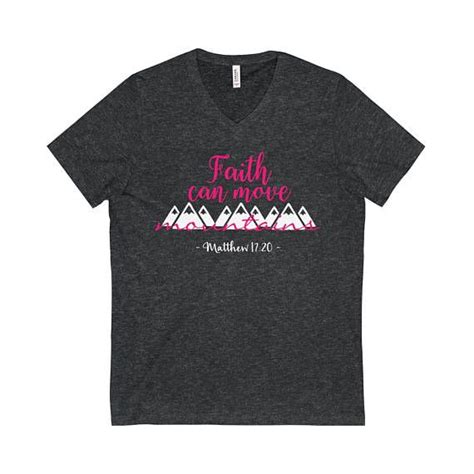 Faith Can Move Mountains Matthew 17 20 Jersey Short Sleeve V