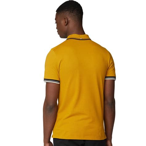 Ben Sherman Retro Mod Tipped Signature Polo Top In Dijon