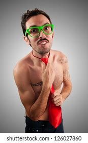 Naked Man Wearing Red Tie On Stock Photo Shutterstock