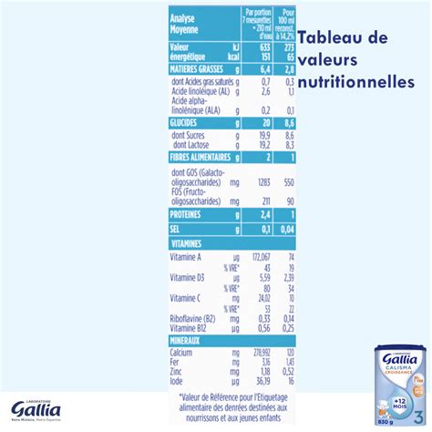 Lait Bébé Croissance Calisma 3 dès 12 mois 800g