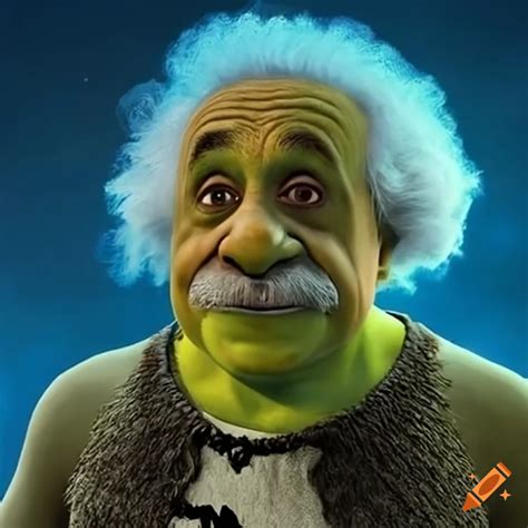 Shrek With Albert Einstein Features Floating In Space On Craiyon