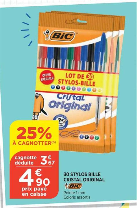 Promo 30 Stylos Bille Cristal Original Bic Chez Bi1 ICatalogue Fr