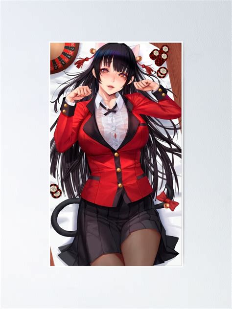 Heißes Catgirl Jabami Yumeko zwanghafter Spieler Kakegurui Lewd Hentai Ecchi Poster von