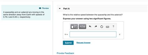 Solved Review Part A A spaceship and an asteroid are moving | Chegg.com 