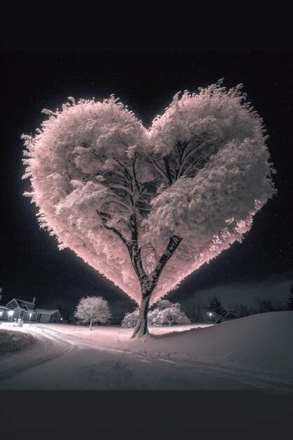 Premium Ai Image There Is A Heart Shaped Tree In The Middle Of A