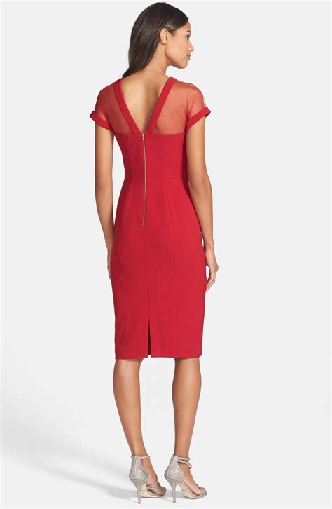 Maggy London Illusion Yoke Crepe Cocktail Dress Nordstrom Steps