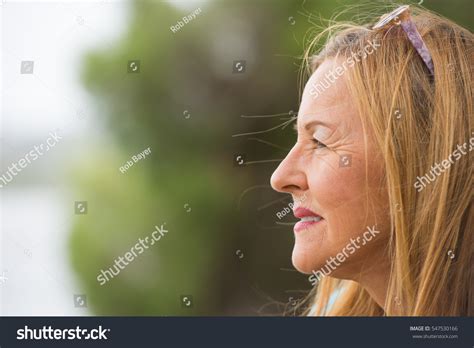Portrait Profile Attractive Mature Woman Thoughtful Stock Photo Shutterstock