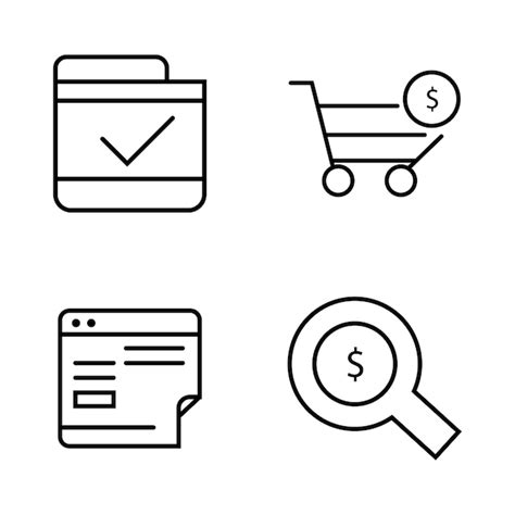 Premium Vector Set Of Vector Line Purchasing Concept Icons