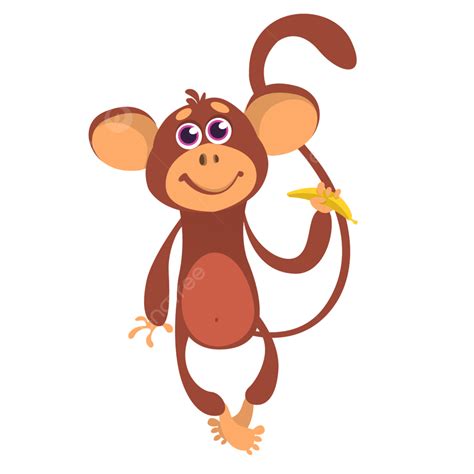 Monkey Banana Vector Png Images Funny Monkey Eating Banana Banana