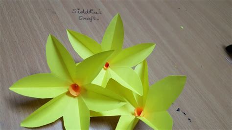 Daffodils How To Make Daffodils Flowers With Colour Paper Paper Craft Ideas My Craft Idea