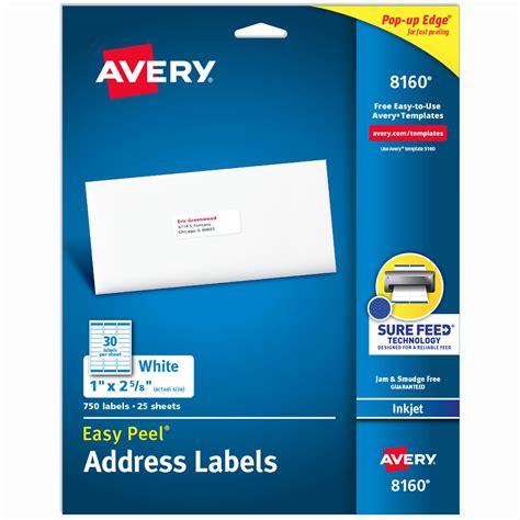 Easy Peel® Address Labels with Sure Feed® 8160 | Avery | Avery