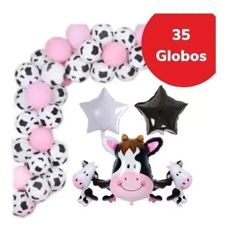 Kit Globos Vaca Decoraci N Manchas Vaquita Fiesta Cumple Meses Sin