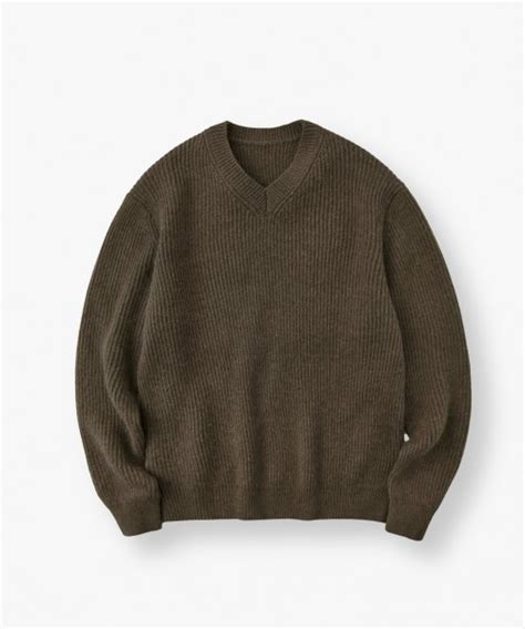 Musinsa Lafudgestore Alpaca Loose Fit V Neck Knit Beaver Brown