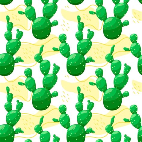 Premium Vector Seamless Pattern With Cacti Desert Plants