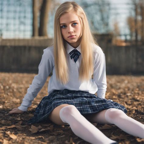 teen schoolgirl wearing tights  blonde hair  llcrrw  deviantart