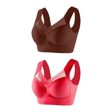 Aobny Red Everyday Bras For Women Pack Full Coverage Nylon Sport