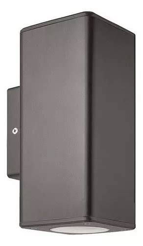 Aplique De Pared Bidireccional Exterior Rectangular Unilux Color Gris