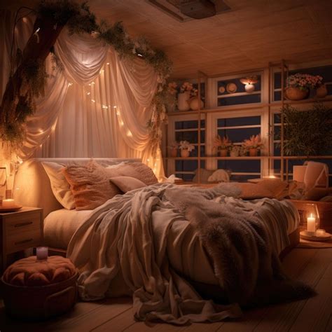 Premium AI Image | Cozy Bedroom with Soft Lighting