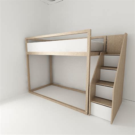 CAMA ALTA ESCALERA CAJONERA