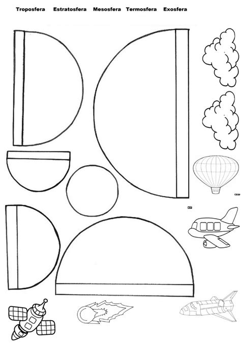Atividades Escolares Camadas Da Atmosfera Para Colorir E Montar 3e1