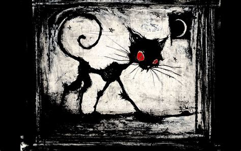 Wallpaper 1920x1200 Px Black Cats Dark Eyes Funny Night Reaper