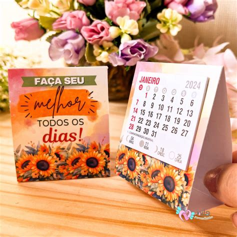 Mini Calendarios De Mesa Cole O Flores Amarelas Nila