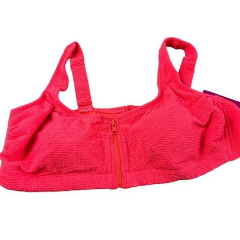 Xhilaration Juniors Plus Size Coral Zip Front Bikini Top Size NWT EBay