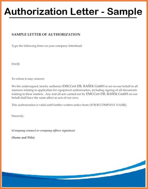 Template Authorization Letter