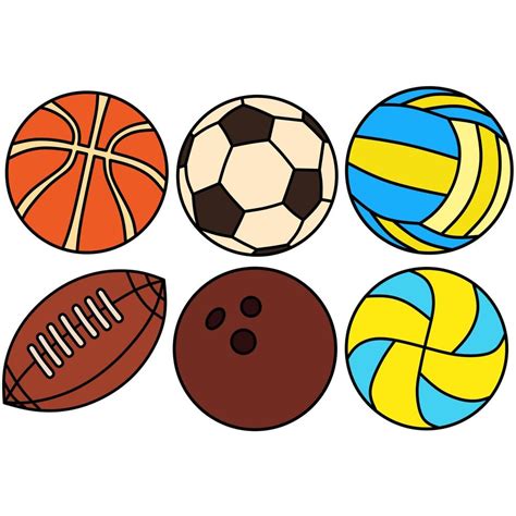 Vector Image Of Six Types Of Balls For Different Sports Vector