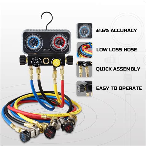 Lichamp Automotive Valve Manifold Gauge Set For R Yf R A And