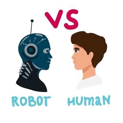 Robot Vs Human Vector Art, Icons, and Graphics for Free Download