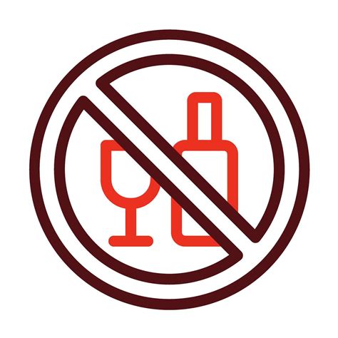 No Alcohol Vector Thick Line Two Color Icons For Personal And