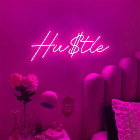 Hustle Led Neon Sign Hustle Neon Light Home Decor Custom Made Neon Light for Bedroom Decor ...